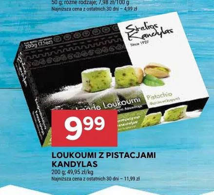 Loukoumi z pistacjami Kandylas promocja w Stokrotka
