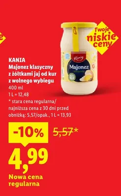 Majonez klasyczny z żółtkami jaj od kur z wolnego wybiegu Kania promocja w Lidl