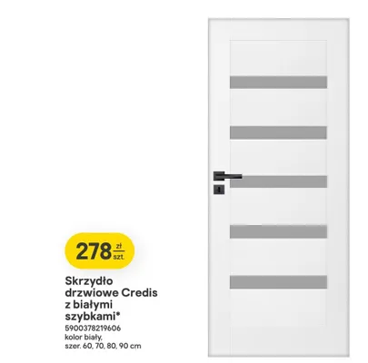 Skrzydło drzwiowe Credis z białymi szybkami promocja w Castorama