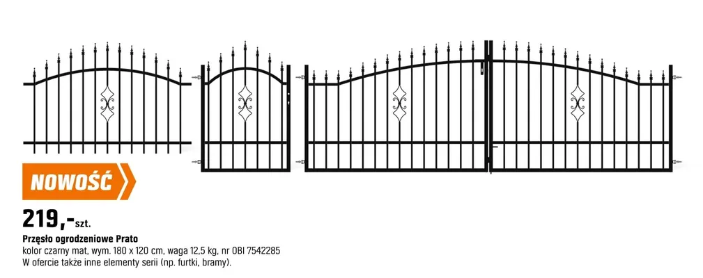 Przęsło ogrodzeniowe Prato promocja w OBI