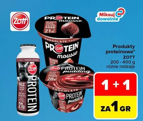 Produkty proteinowe Zott promocja w Carrefour Market