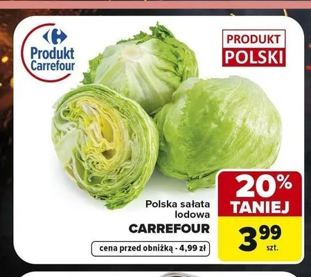 Sałata lodowa Carrefour polska promocja w Carrefour