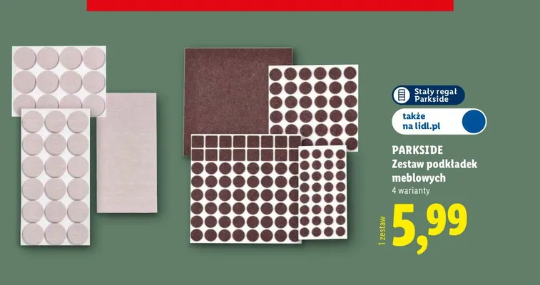 Zestaw podkładek meblowych Parkside promocja w Lidl