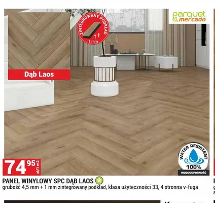 Panel winylowy Spc Dąb Laos Parquet Mercado promocja w Merkury Market