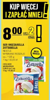 Ser Mozzarella Zottarella Nestle promocja w SPAR