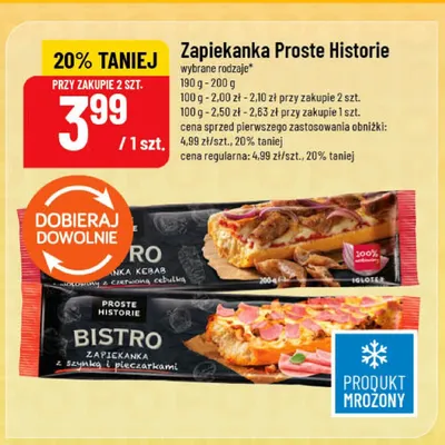 Zapiekanka z szynką i pieczarkami Proste Historie promocja w POLOmarket