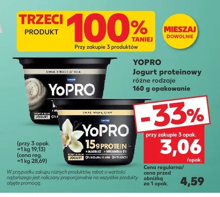 Jogurt proteinowy stracciatella YoPro promocja w Kaufland