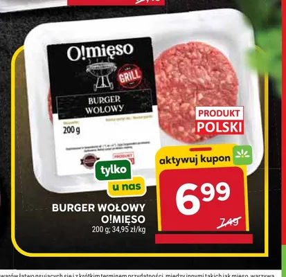 Burger wołowy O!mięso promocja w Stokrotka