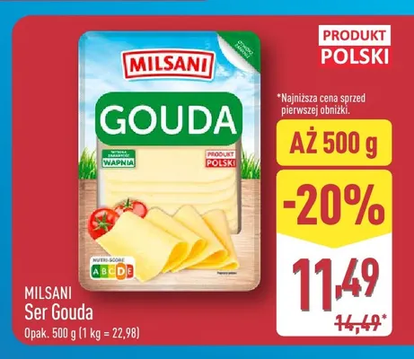 Ser gouda Milsani promocja w Aldi