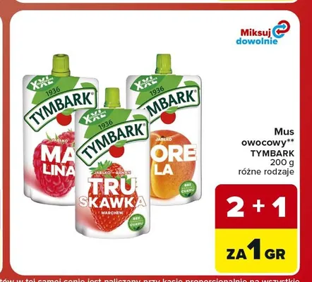 Mus owocowy Tymbark malina promocja w Carrefour Market