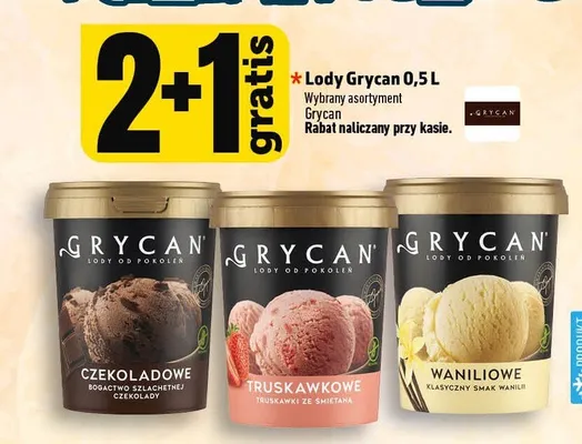 Lody Grycan czekoladowe promocja w TOPAZ
