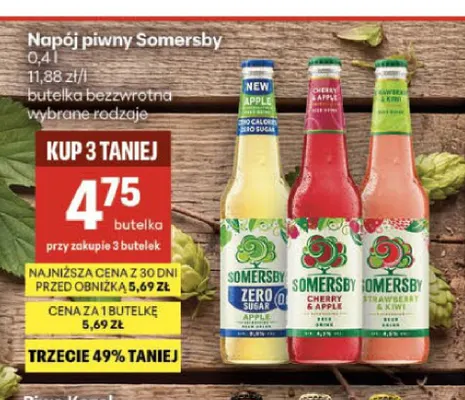 Napój piwny Somersby Cherry & Apple promocja w Delikatesy Centrum