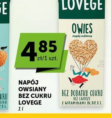 Napój owsiany bez cukru Lovege promocja w Euro Sklep