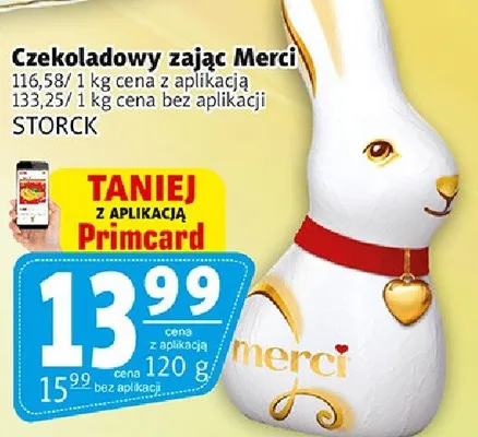 Czekoladowy zając Merci promocja w Prim Market