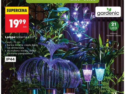 Lampa solarna LED gardenic trawa pampasowa zimna biała 70cm promocja w Biedronka