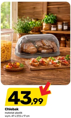 Chlebak plastikowy 47x27,5x17 cm promocja w Bricomarche