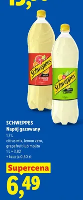 Napój gazowany Schweppes grapefruit promocja w Lidl