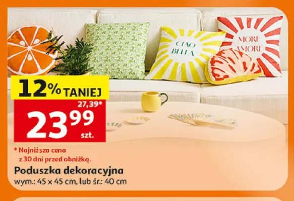 Poduszka dekoracyjna śr.: 40cm promocja w Auchan