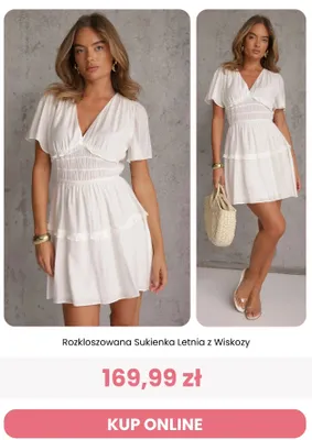 Sukienka letnia rozkloszowana z wiskozy Renee promocja w Renee