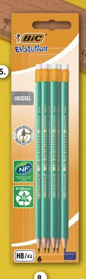 Ołówek z gumką BIC 6-pak promocja w Smyk