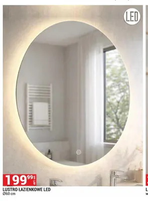 Lustro łazienkowe LED Ø60 cm promocja w Merkury Market