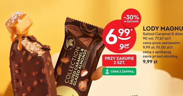 Lody Magnum Collection Salted Caramel & Glazed Almonds promocja w Żabka