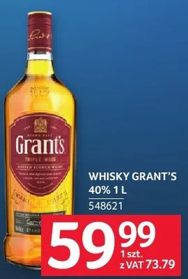 Whisky Grant's 40% 1 L promocja w Selgros