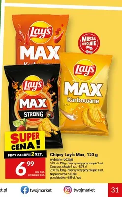 Chipsy Lay's Max Strong Chili & Lime promocja w Twój Market
