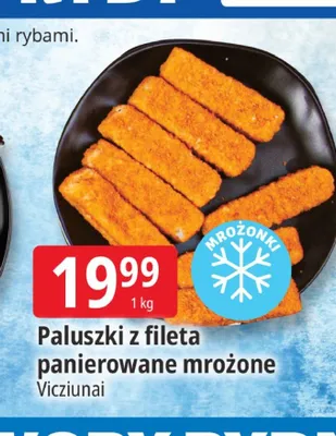 Paluszki z fileta panierowane mrożone Vicziunai promocja w Leclerc