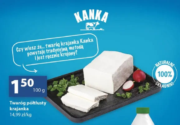 Twaróg półtłusty krajanka Kanka promocja w Delikatesy Centrum