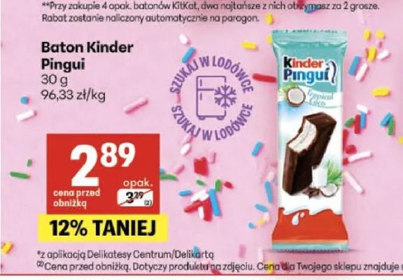 Baton Kinder Pingui Tropical Coco promocja w Delikatesy Centrum