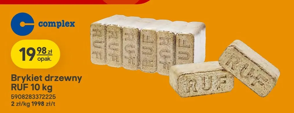 Brykiet drzewny Ruf 10 kg Complex promocja w Castorama