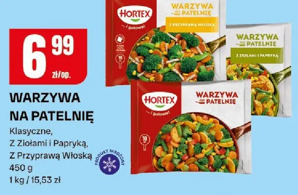 Warzywa na patelnię Klasyczne, Z Ziołami i Papryką, Z Przyprawą Włoską promocja w Chorten