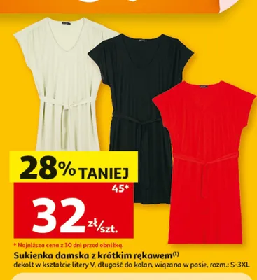 Sukienka damska z krótkim rękawem Inextenso promocja w Auchan