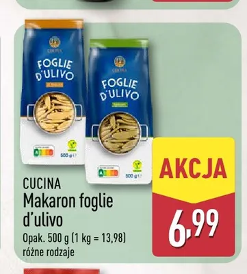 Makaron foglie d'ulivo Cucina promocja w Aldi