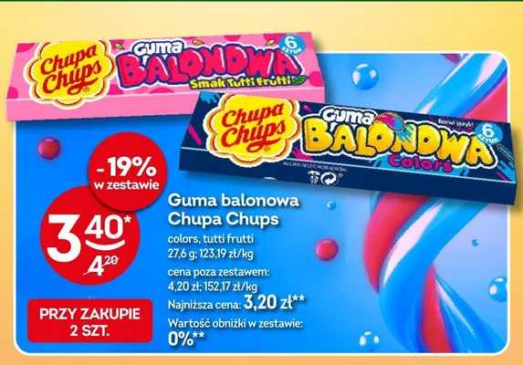 Guma balonowa Chupa Chups Colors promocja w Żabka