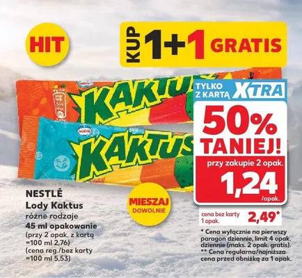 Lody Kaktus Nestlé promocja w Kaufland