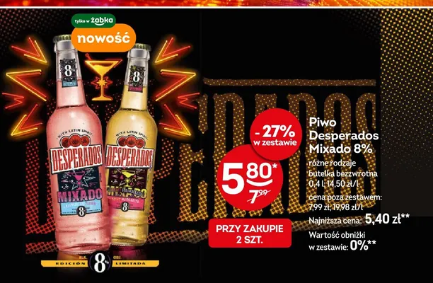 Piwo Desperados Mixado 8% promocja w Żabka