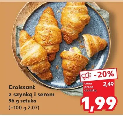 Croissant z szynką i serem promocja w Kaufland