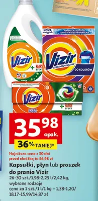 Kapsułki, płyn lub proszek do prania Vizir promocja w Auchan