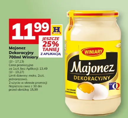 Majonez dekoracyjny 700ml promocja w Hitpol