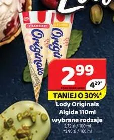 Lody truskawkowe Originals Algida promocja w Delfin