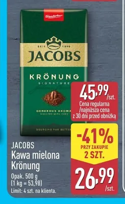 Kawa mielona Jacobs Krönung promocja w Aldi