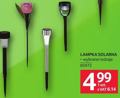 Lampka solarna wybrane rodzaje promocja w Selgros