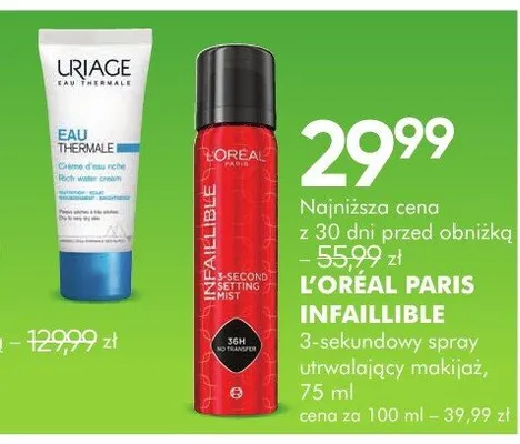 Utrwalający makijaż 3-sekundowy spray promocja w Super-Pharm