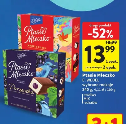 Ptasie Mleczko porzeczkowe E.Wedel promocja w Intermarche
