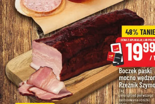 Boczek paski mocno wędzony Rzeźnik Szymon promocja w POLOmarket