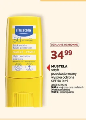 Sztyft przeciwsłoneczny Mustela wysoka ochrona SPF 50 promocja w Ziko Dermo