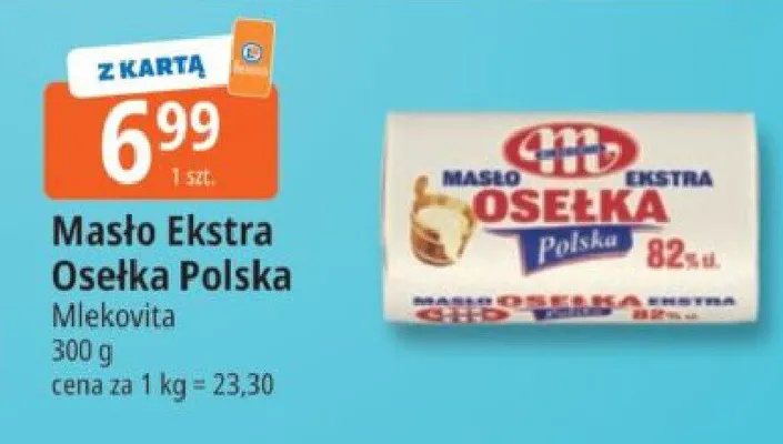Masło Ekstra Osełka Polska Mlekovita promocja w Leclerc