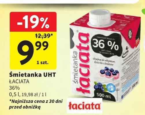 Śmietanka UHT promocja w Intermarche